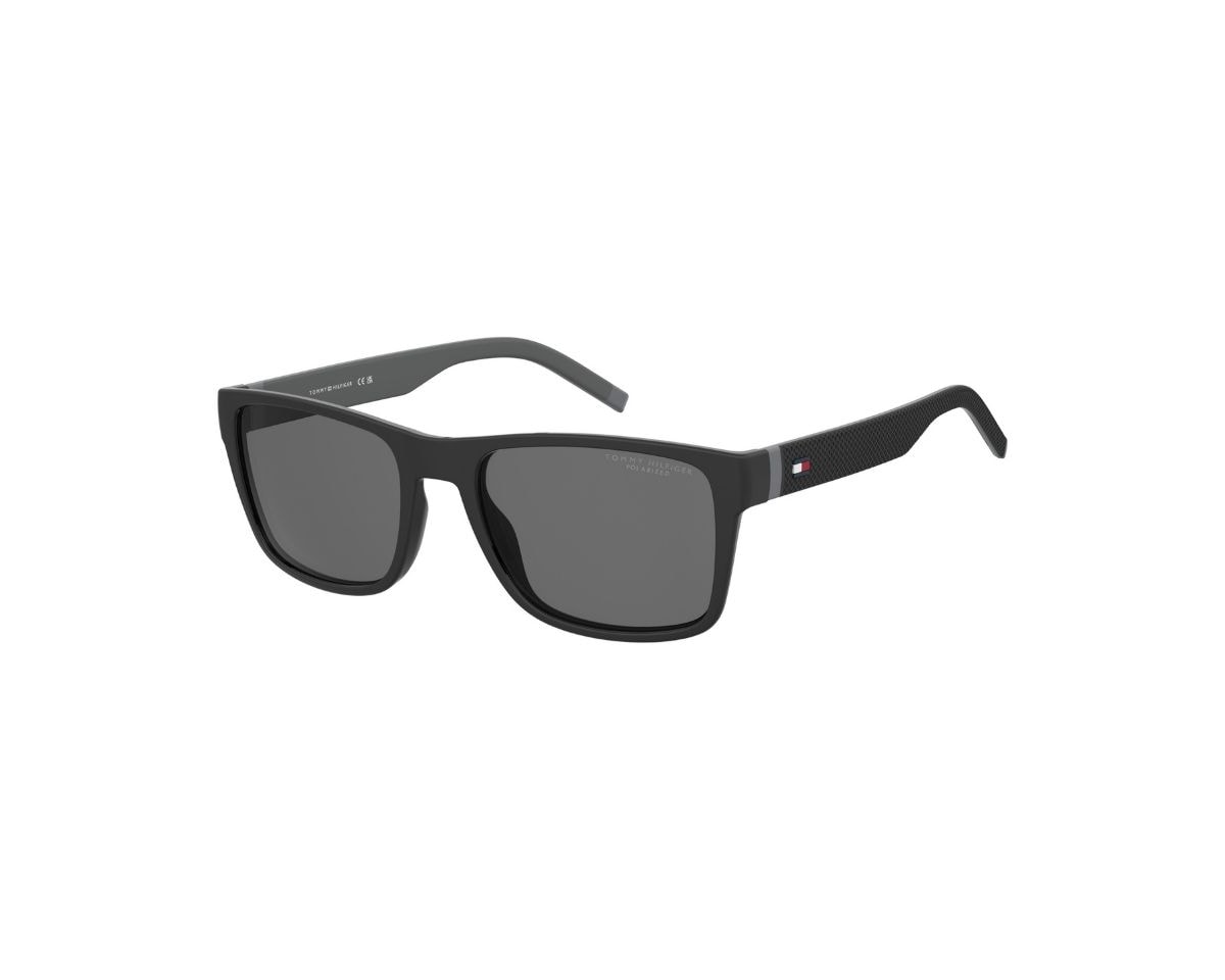 Óculos de Sol Tommy Hilfiger Sporty Preto Fosco Polarizado TH 2375/S-807-56