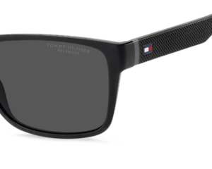 Óculos de Sol Tommy Hilfiger Sporty Preto Fosco Polarizado TH 2375/S-807-56