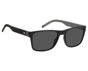 Óculos de Sol Tommy Hilfiger Sporty Preto Fosco Polarizado TH 2375/S-807-56
