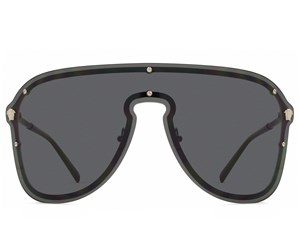 Óculos de Sol Versace Preto com Detalhe Prata VE2180 1000/87-44