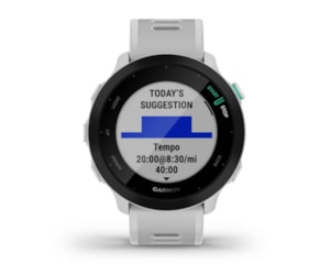 Relógio Garmin Forerunner 55 Branco EU Monitor Cardíaco de Pulso com GPS