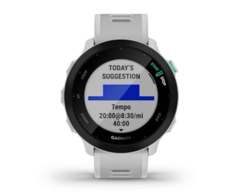 Relógio Garmin Forerunner 55 Branco EU Monitor Cardíaco de Pulso com GPS