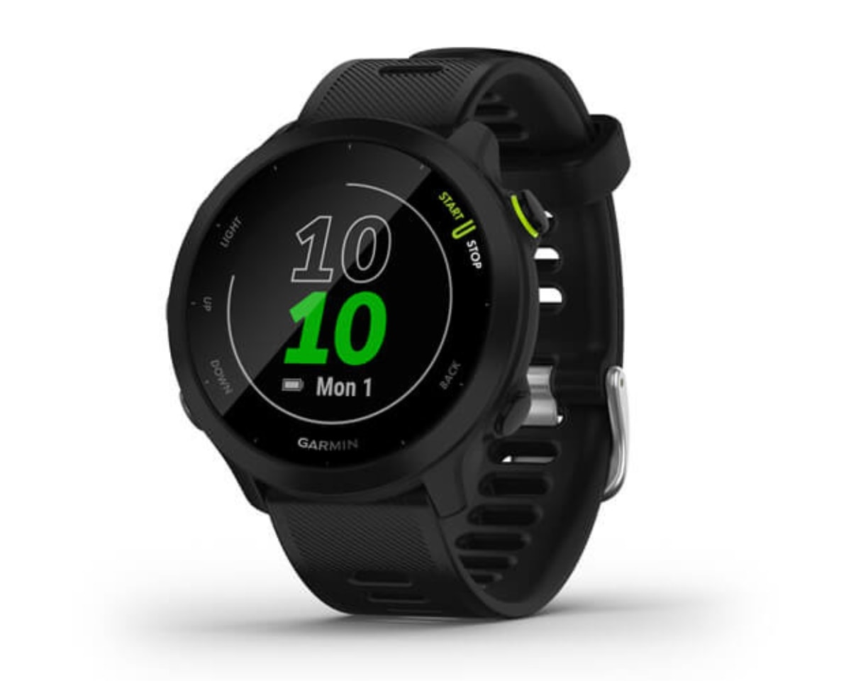 Relógio Garmin Forerunner 55 Preto EU Monitor Cardíaco de Pulso com GPS